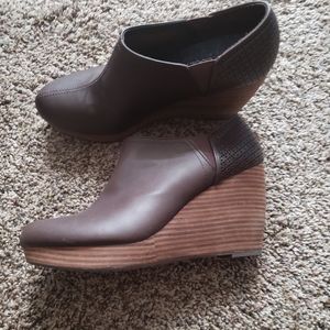 Dr. Scholl's Harlow Wedge Booties, Color-Dark Brown Smooth, Size 11.0 M